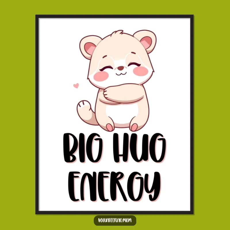 Funny Kawaii Mom Hug Poster - Decorate with Warmth & Cute Art!