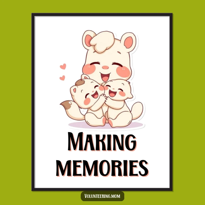 Funny Mom Animal Poster Print: Playtime Laughter Art Gift