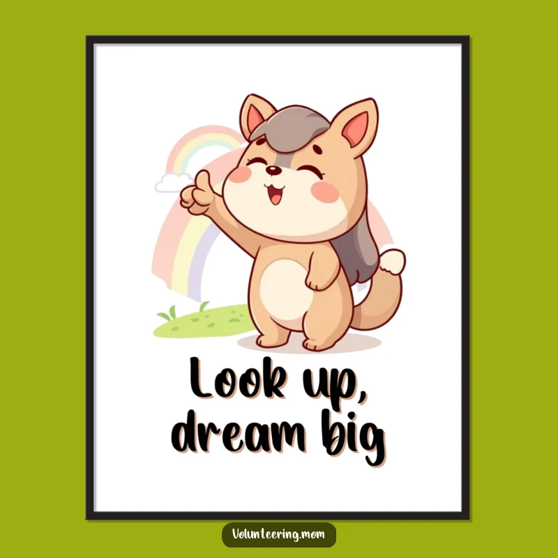 Funny Mom Animal Poster Print: Rainbow Hope Art Gift