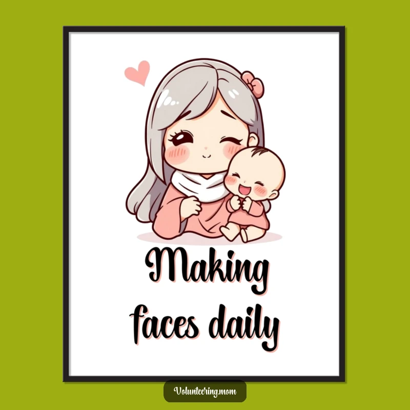 Funny Mom & Child Poster: Hilarious Faces for Joyful Homes, A 'Funny Gift' Wall Art