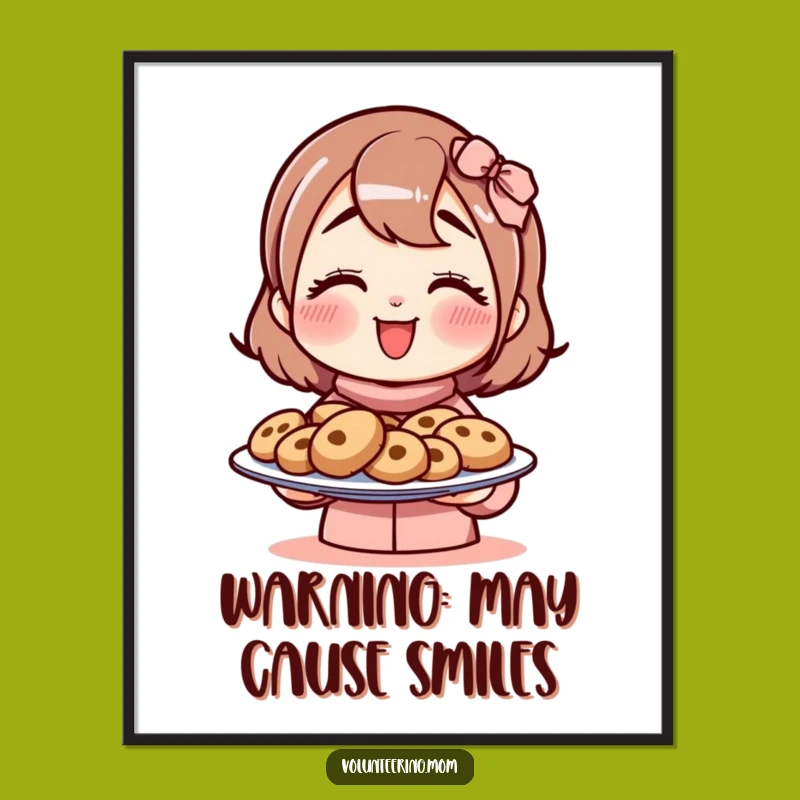 Funny Mom Cookie Poster: Whimsical Kitchen Art for a Humorous Touch