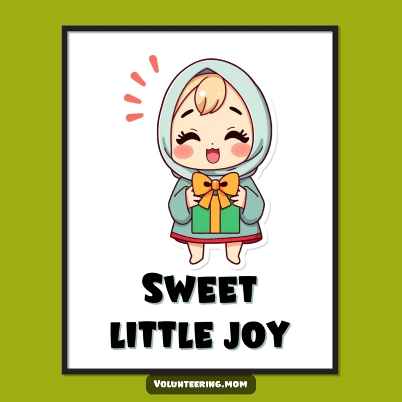 Funny Wall Art: Excited Kawaii Mom & Gift Poster