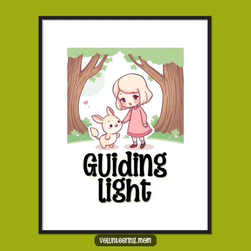 Funny Mom Poster: Art print of a gentle mom guiding, a heartwarming funny gift.