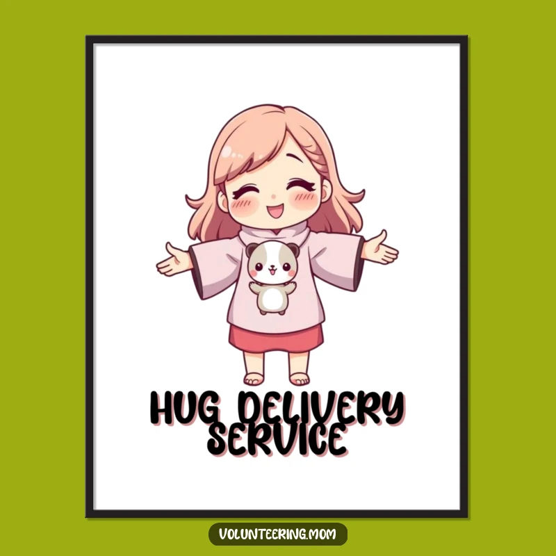 Funny Mom Hugging Animal Poster - Heartwarming Wall Art, Whimsical Gift