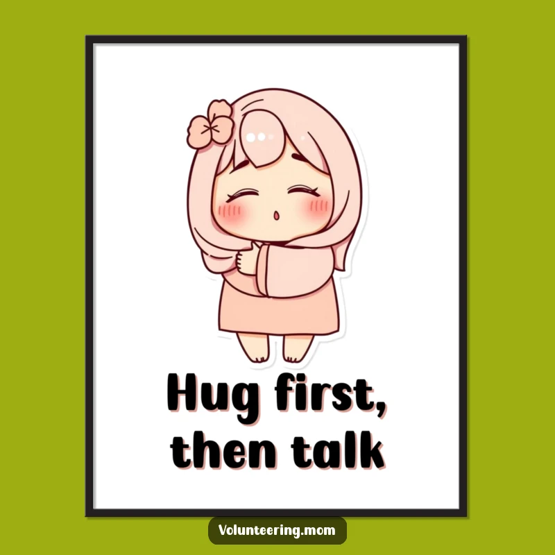 Funny Mom Hug Poster: Adorable Wall Art for a Loving and Funny Gift