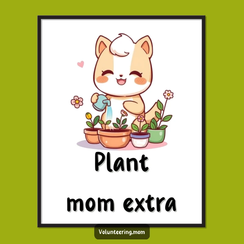 Funny Kawaii Mom Plant Poster - Cute Gardening Wall Art, Whimsical Gift