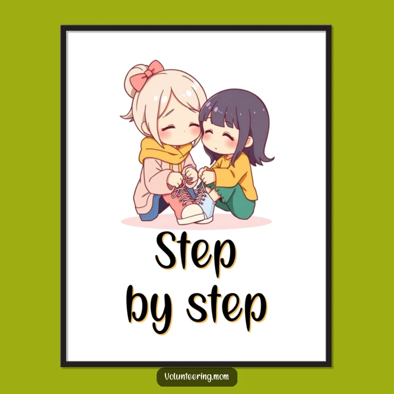 Funny Caring Mom Shoelace Poster: Heartwarming Motherhood Art Gift!