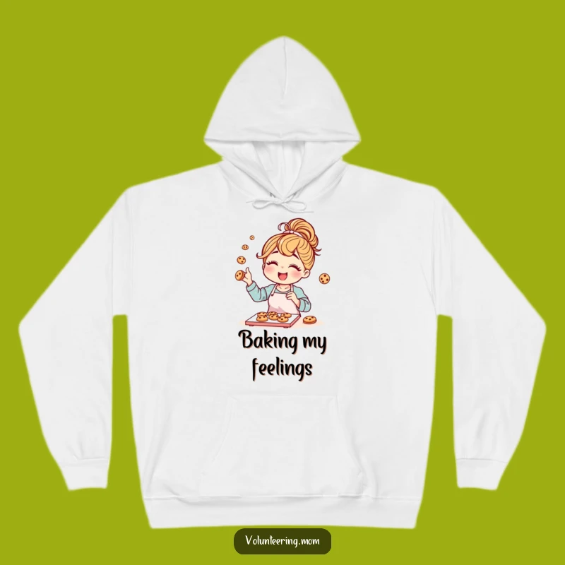 Cozy Funny Mom Baking Hoodie: Messy Bun Baker Design, Warm Gift