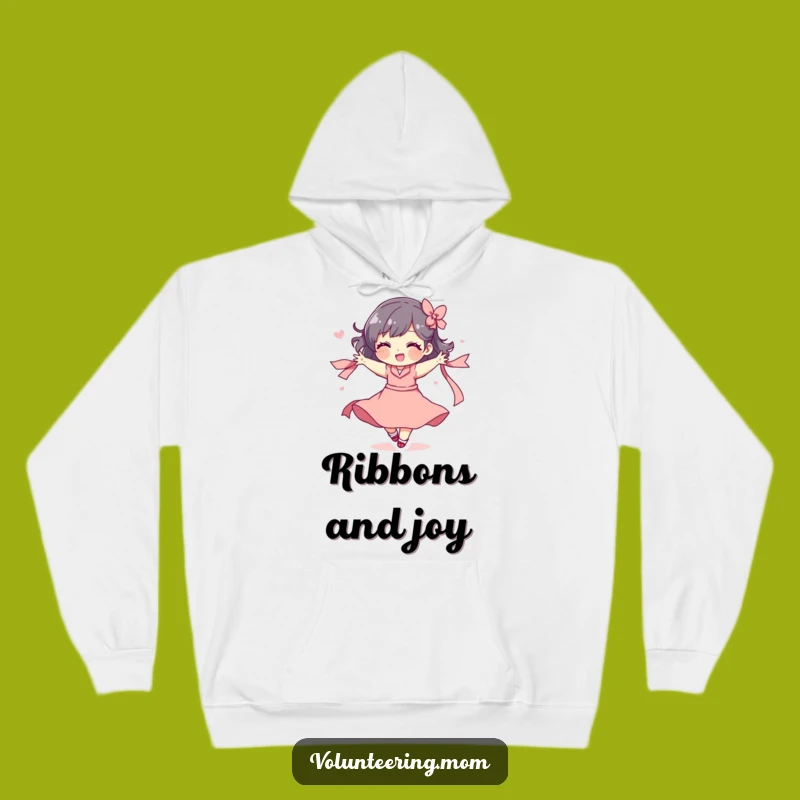 Cozy Funny Hoodie: Playful Mom Ribbon Spin, Warm Gift