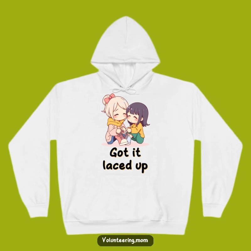 Funny Caring Mom Shoelace Hoodie: Cozy and Heartwarming Mother Gift!
