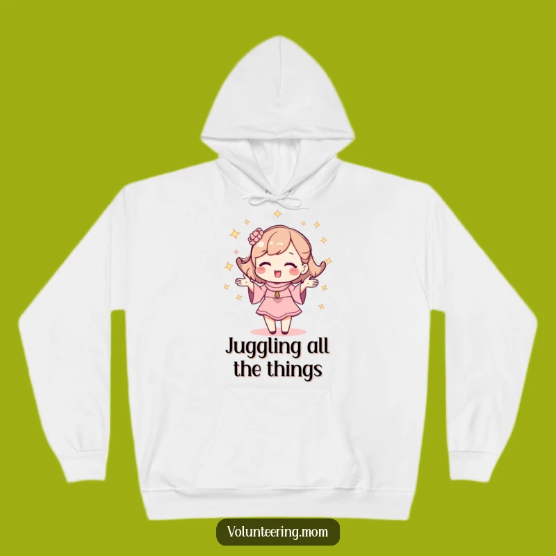Funny Kawaii Mom Juggling Hoodie - Cozy Sparkly Mom Wear Gift