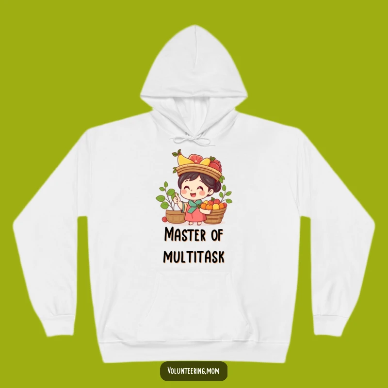 Funny Mom Fruit Balance Hoodie - Cozy & Cheerful Mom Balancing Basket