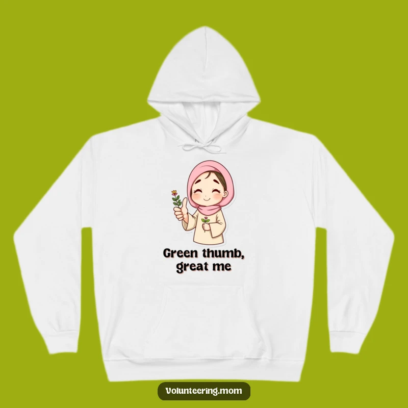 Funny Thumbs Up Plant Mom Hoodie - Cozy & Positive Gardener Gear