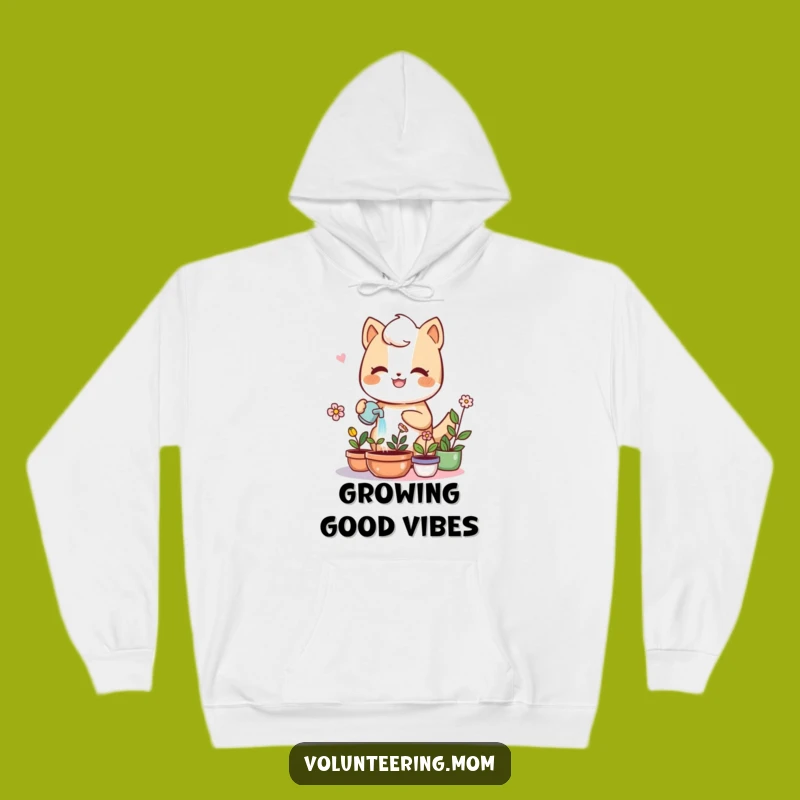 Cozy Funny Kawaii Mom Plant Hoodie - Warm Gardening Critter Gift, Cute Design