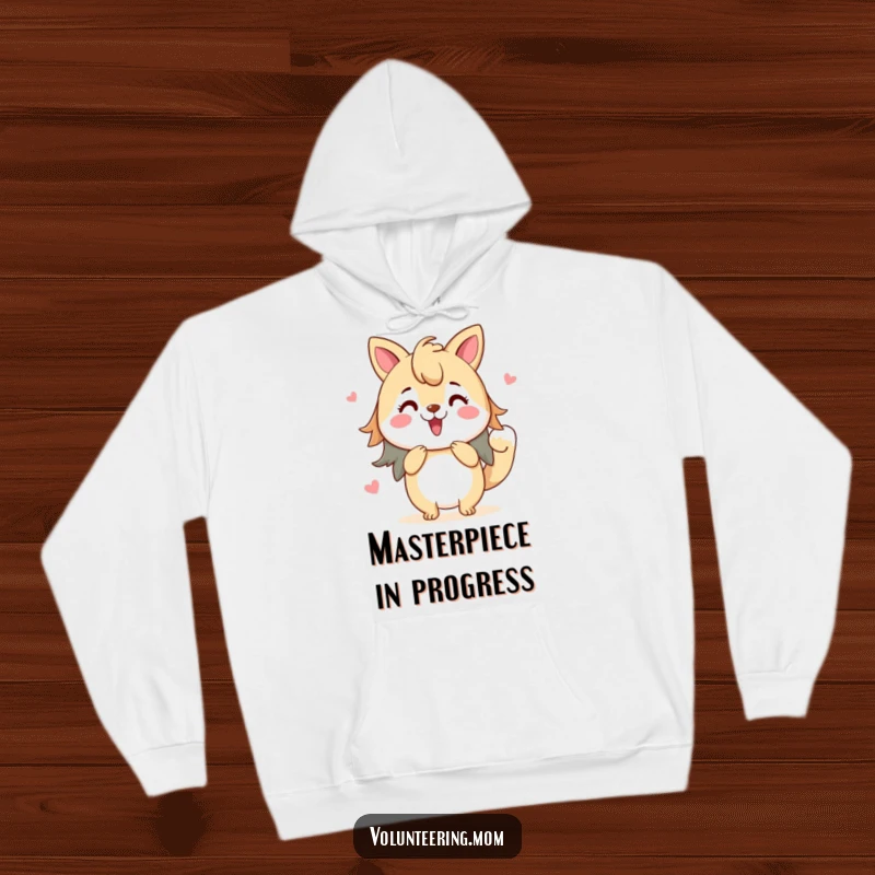 Funny hoodie featuring a mom animal character painting a vibrant picture with enthusiasm, perfect for creative jam sessions.