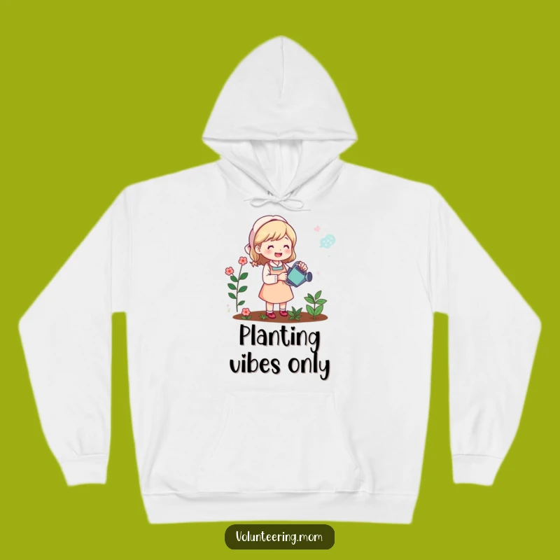 Cozy Funny Mom Gardener Hoodie: Cheerful mom tending plants, a warm and humorous gift for garden enthusiasts.