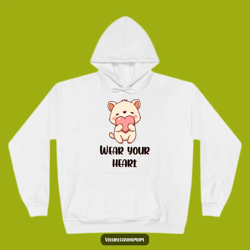 Funny Hug Hoodie: Cozy Comfort with Animal Character's Heart Embrace