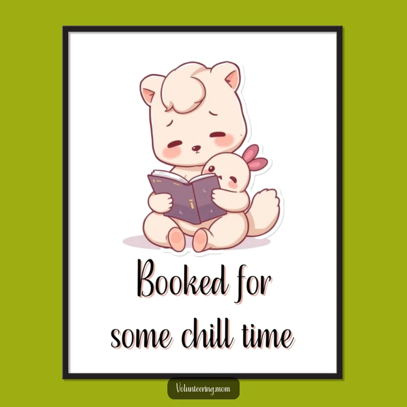 Funny Free Printable Wall Art: Mom Animal Reading to Creature Downloadable Decor