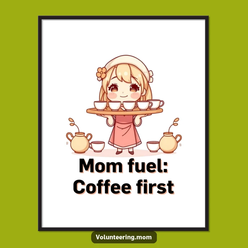 Funny Free Printable Wall Art: Mom's Coffee Tray Downloadable Home Decor