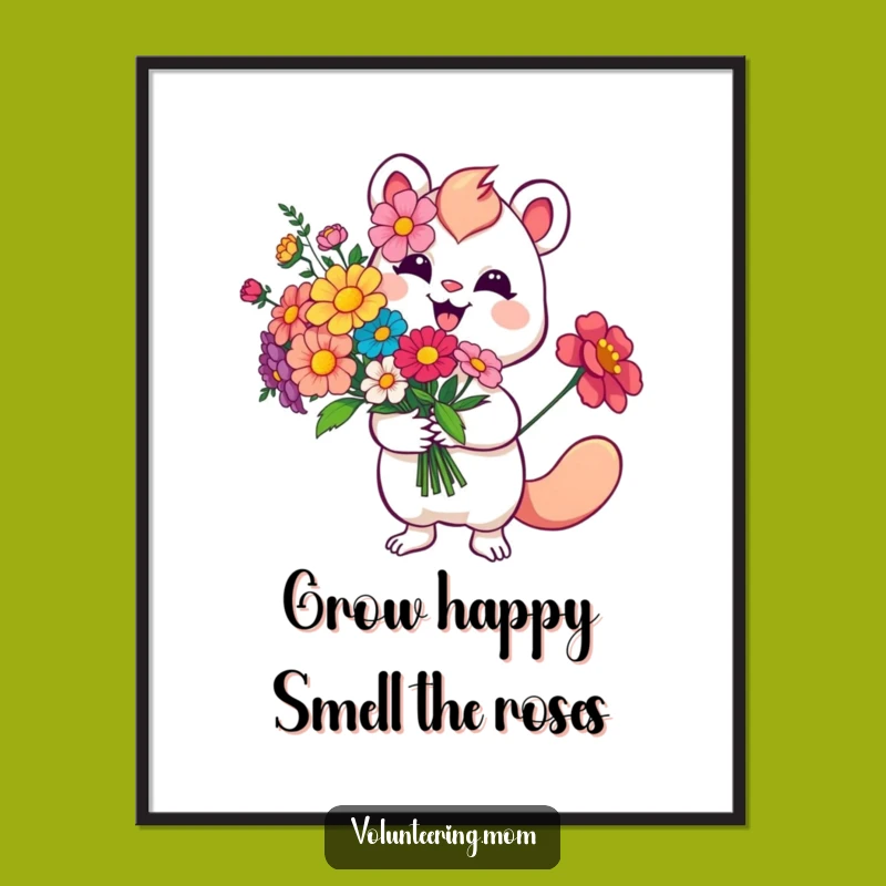 Funny Free Printable Wall Art: Whimsical Flower Delivery, Cheerful Downloadable Decor!