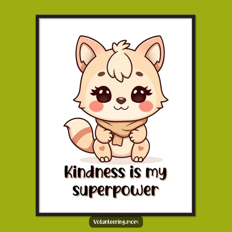 Free Printable Kawaii Mom Wall Art: Funny Helping Animal Downloadable Decor