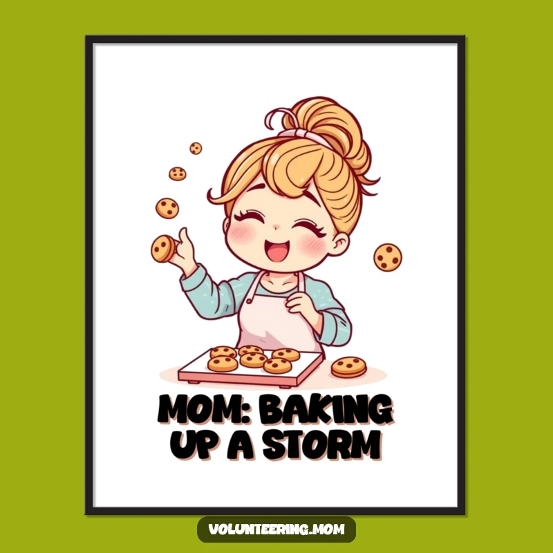 Funny Free Printable Wall Art: Joyful Baking Mom, Cozy Kitchen Decor