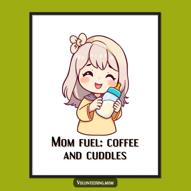 Free Printable Wall Art: Funny Mom Offers Bottle, Quirky Downloadable Decor for Home