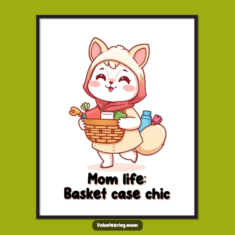 Free Printable Kawaii Mom Wall Art: Funny Animal Home Decor Downloadable Art