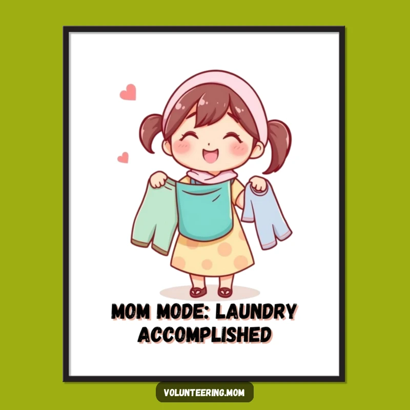 Free Printable Wall Art: Happy Mom Laundry Day Funny Downloadable Decor
