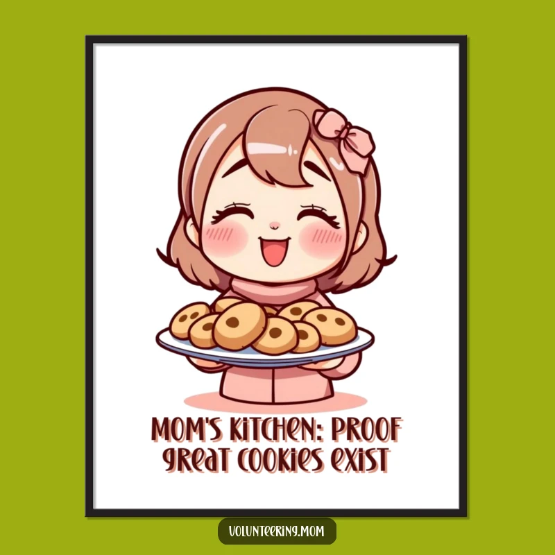 Funny Free Printable Wall Art: Mom's Cookie Smile, Unique Downloadable Decor