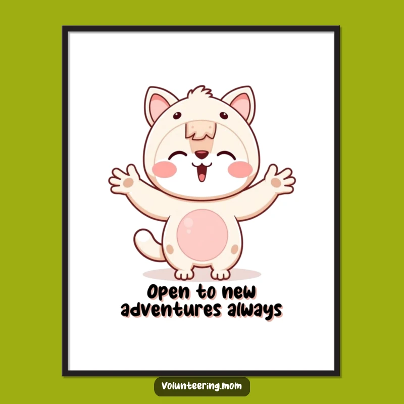 Free Printable Kawaii Mom Welcome Art: Open Arms Downloadable Wall Decor