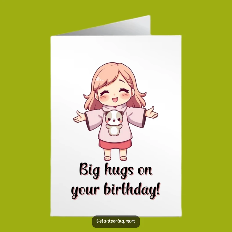 Free Printable Birthday Card: Loving Mom Hug Animal Birthday Downloadable Gift