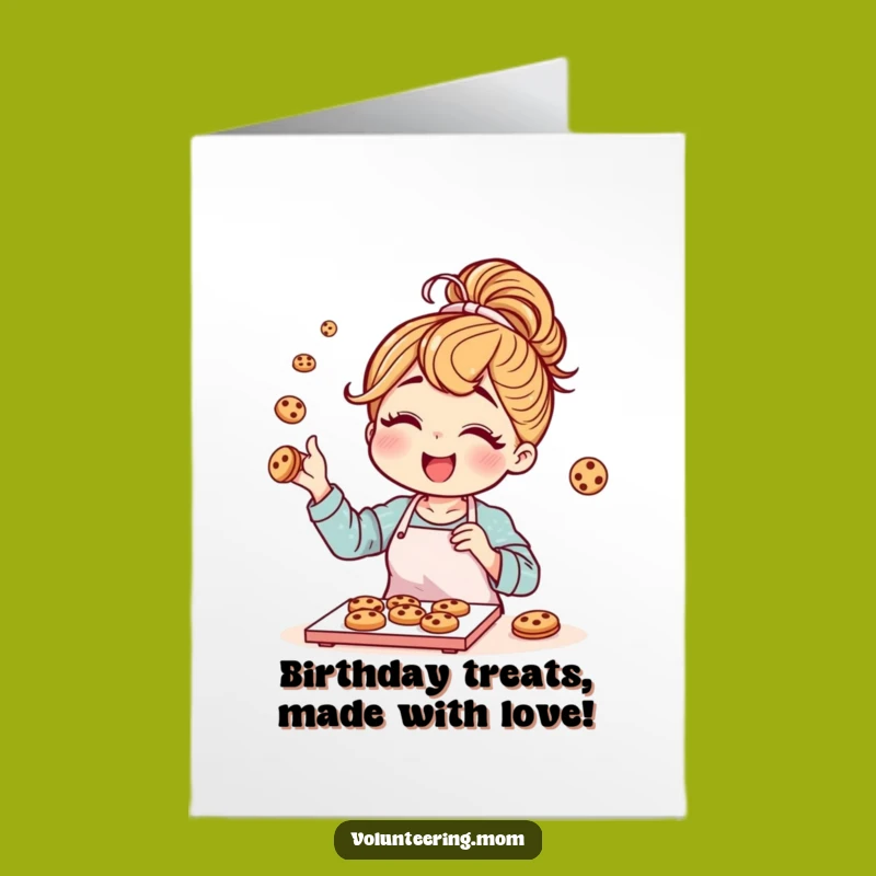 Free Printable Birthday Card: Baking Mom, Funny Cookie Lover, Downloadable Gift