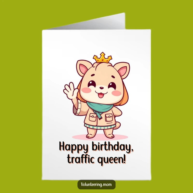 Free Printable Birthday Card: Funny Mom Animal Traffic Director Gift