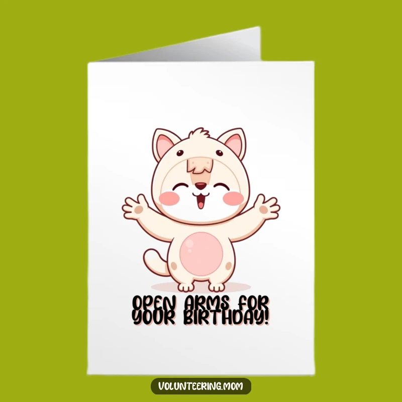 Free Printable Kawaii Mom Welcome Birthday Card: Open Arms Downloadable Greeting