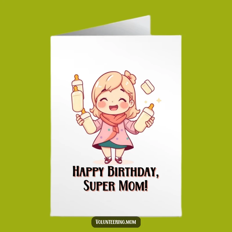 Free Printable Birthday Card: Juggling Mom, Hilarious Birthday Wishes for Parent's Special Day