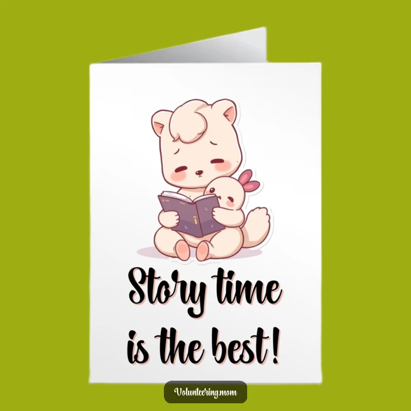 Free Printable Birthday Card: Mom Animal Reading to Creature Funny Downloadable Gift