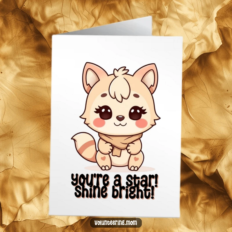 Funny Free Printable Birthday Card featuring a determined, happy Kawaii mom animal helping others, celebrating a special day.