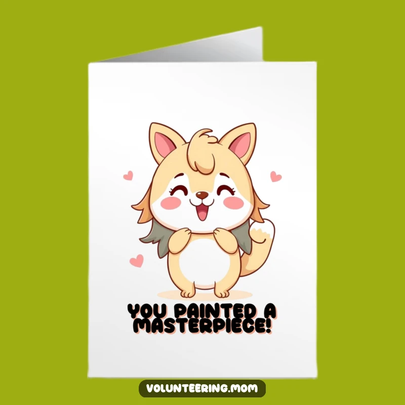 Free Printable Congrats Card: Artistic Mom Animal Funny Gift, Downloadable Card for Success