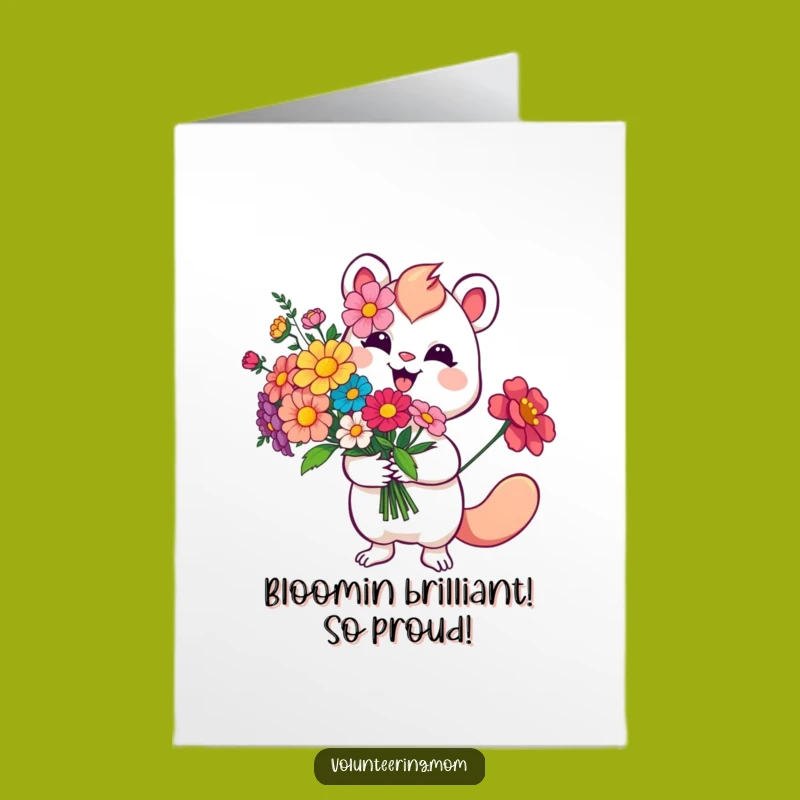 Free Printable Congrats Card: Cheerful Flowers & Smiles, Festive Downloadable!