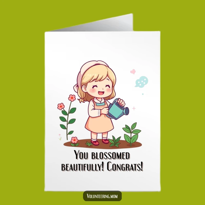 Free Printable Congrats Card: Funny Mom Gardener, Blooming Success, Downloadable Gift