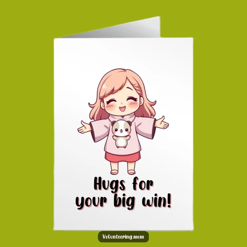 Free Printable Congrats Card: Joyful Mom Hug Animal Celebration Downloadable Gift