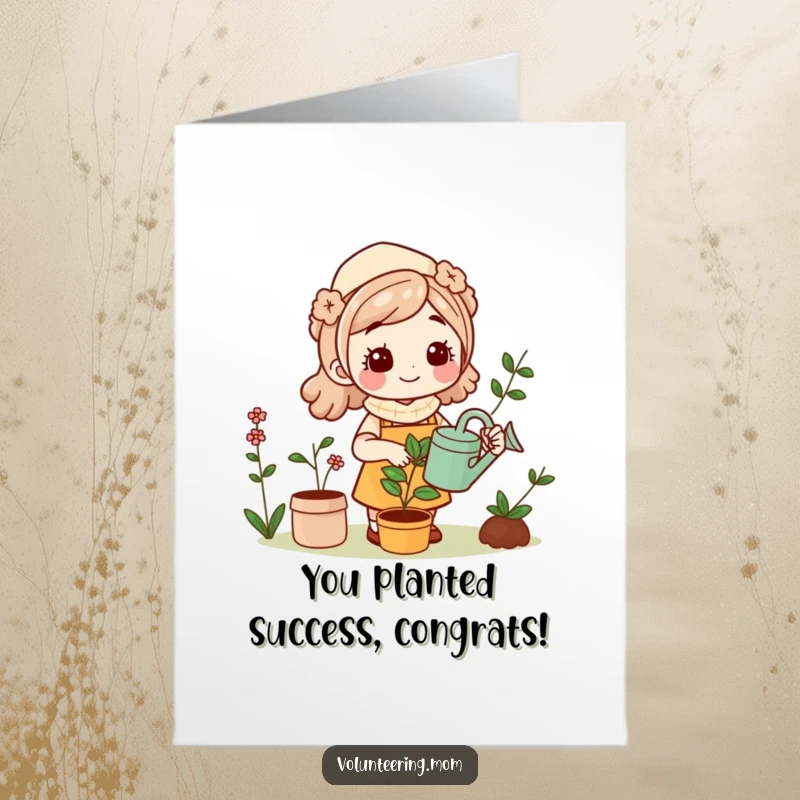 Funny Free Printable Congratulations Card: Cute mom character smiling while expertly juggling multiple baby bottles.