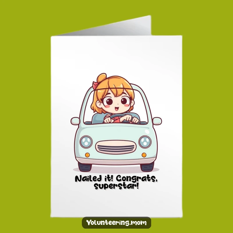 Free Printable Congrats Card: Tiny Car Mom, Humorous Downloadable Achievement Gift