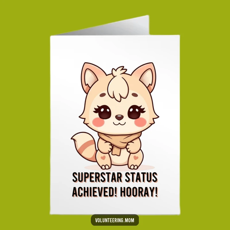 Free Printable Kawaii Mom Congrats Card: Funny Helper Animal Downloadable Gift