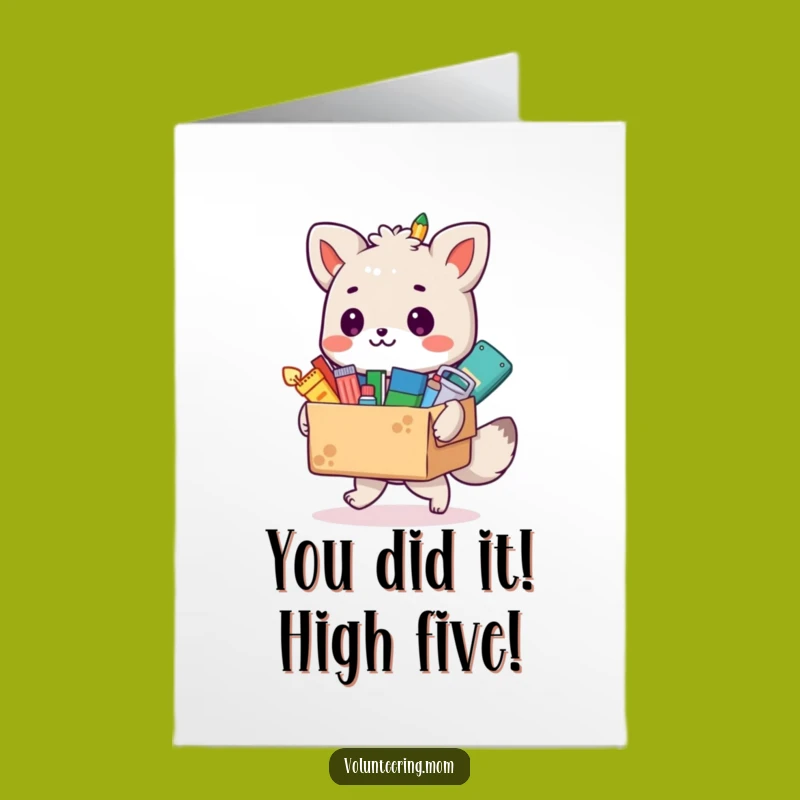 Free Printable Congrats Card: Animal Cheers with Overflowing Colorful Supplies