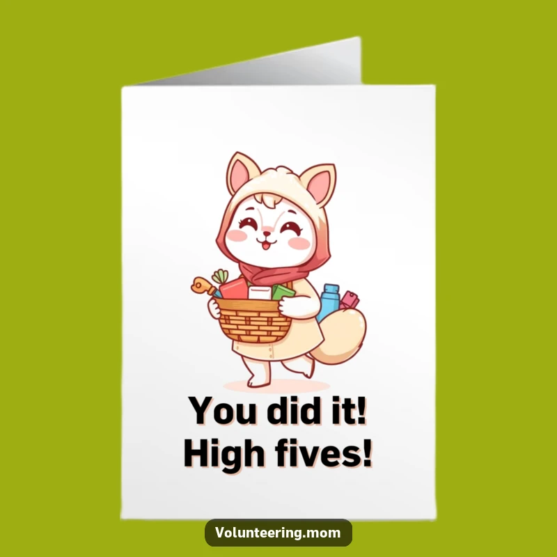 Free Printable Kawaii Mom Congrats Card: Funny Animal Accomplishment Downloadable Gift