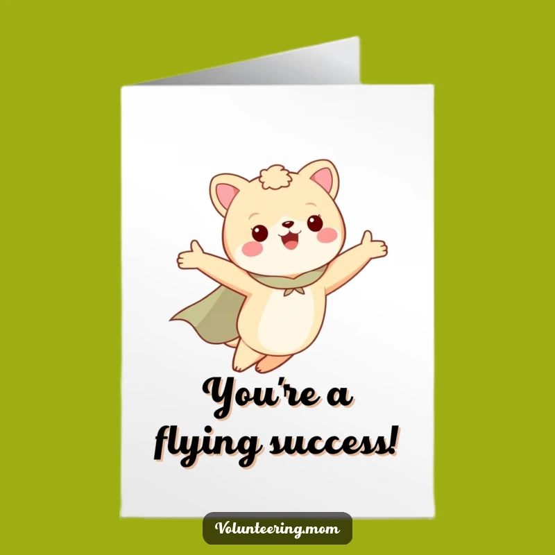 Free Printable Congrats Card: Flying Mom Animal Funny Gift, Downloadable Card for Wins