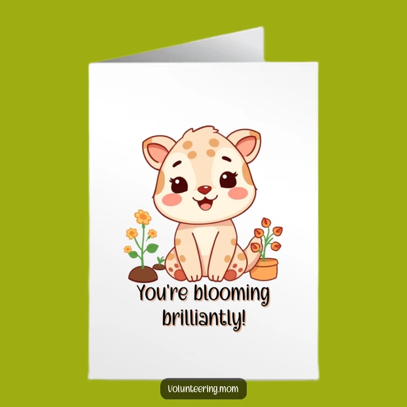 Free Printable Congrats Card: Gardening Mom Animal Funny Gift, Downloadable Card for Achievements