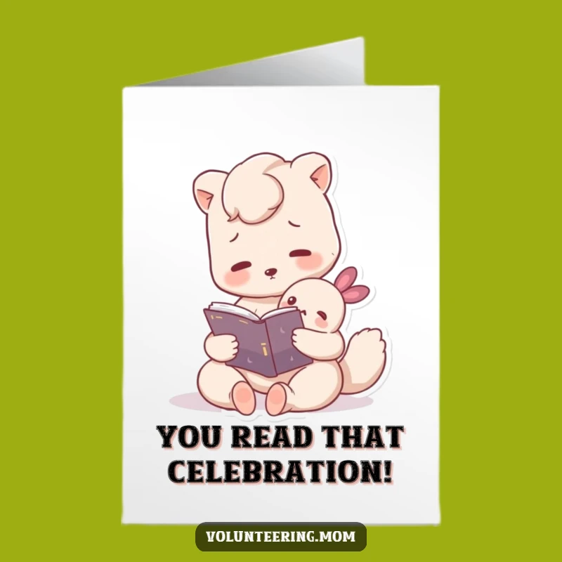 Free Printable Congrats Card: Mom Animal Reading to Creature Funny Downloadable